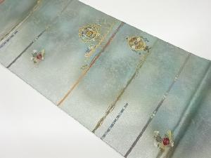 変わり横段・鏡裏・花模様織出し袋帯